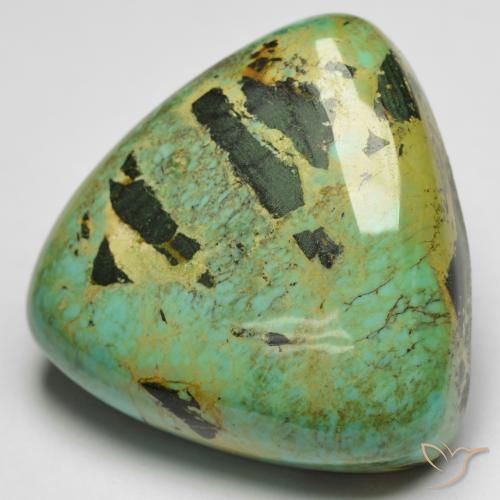 Turquesa verde natural 18,87ct, trillion, opaco