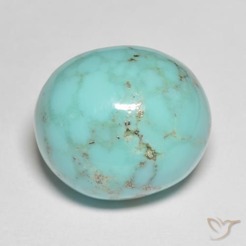 Turquesa turquesa natural 18,73ct, corte oval, opaco
