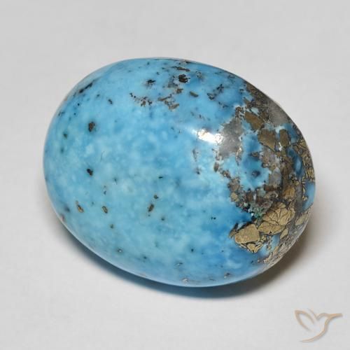 Turquesa turquesa natural 24,31ct, corte oval, opaco