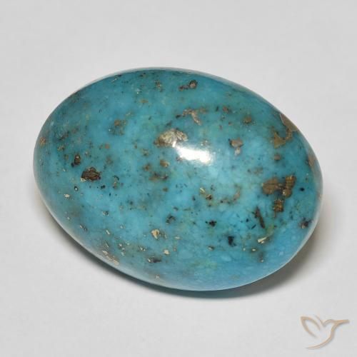 Turquesa Azul Esverdeado Médio Natural 25.93ct, oval, Opaco