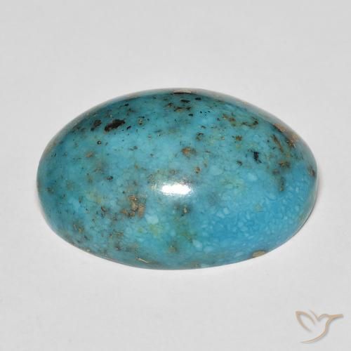 Turquesa Azul Esverdeado Médio Natural 25.93ct, oval, Opaco
