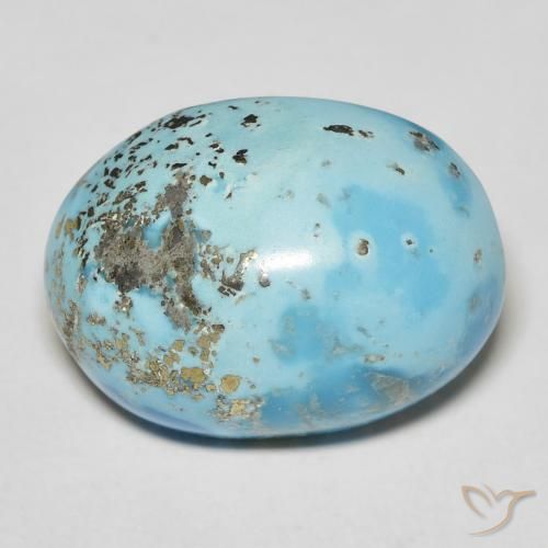 Turquesa turquesa natural 16,15ct, corte oval, opaco