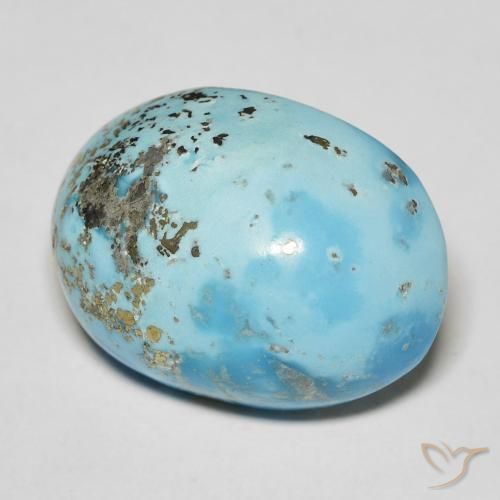 Turquesa turquesa natural 16,15ct, corte oval, opaco