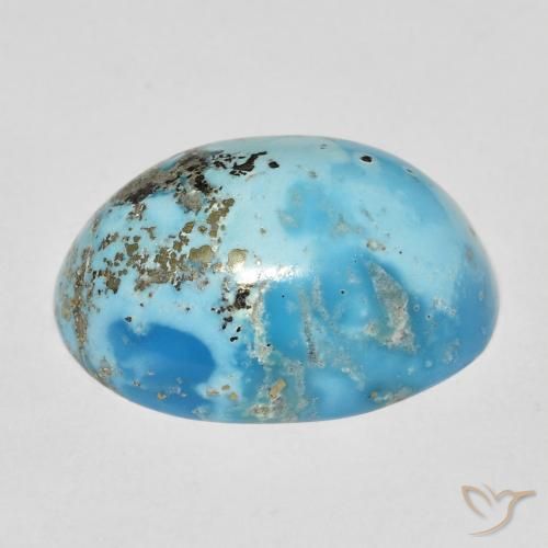 Turquesa turquesa natural 16,15ct, corte oval, opaco
