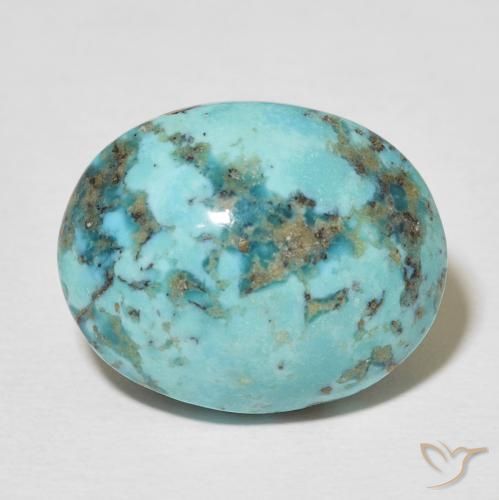 Turquesa turquesa natural 18,22ct, corte oval, opaco