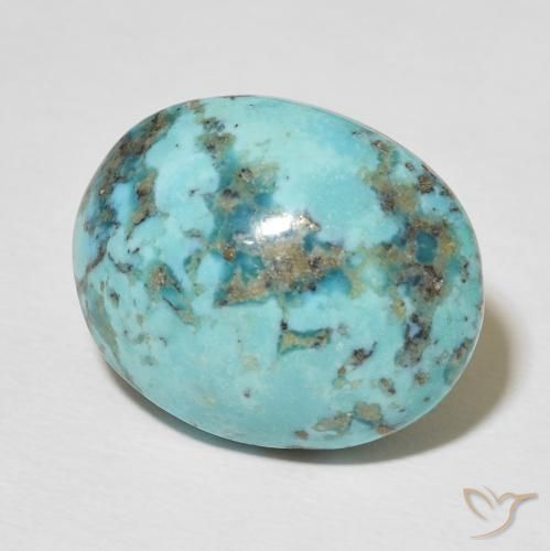 Turquesa turquesa natural 18,22ct, corte oval, opaco
