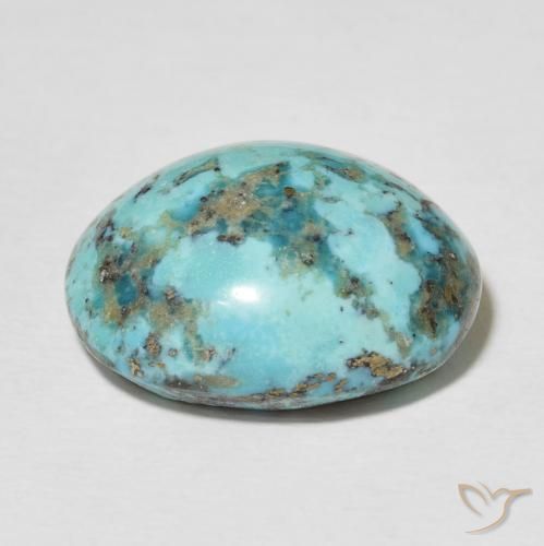 Turquesa turquesa natural 18,22ct, corte oval, opaco