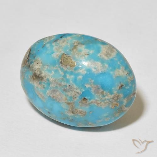 Turquesa Azul Esverdeado Médio Natural 23.17ct, oval, Opaco