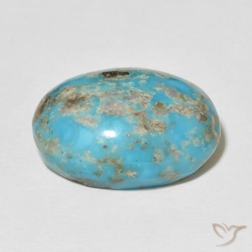 Turquesa Azul Esverdeado Médio Natural 23.17ct, oval, Opaco