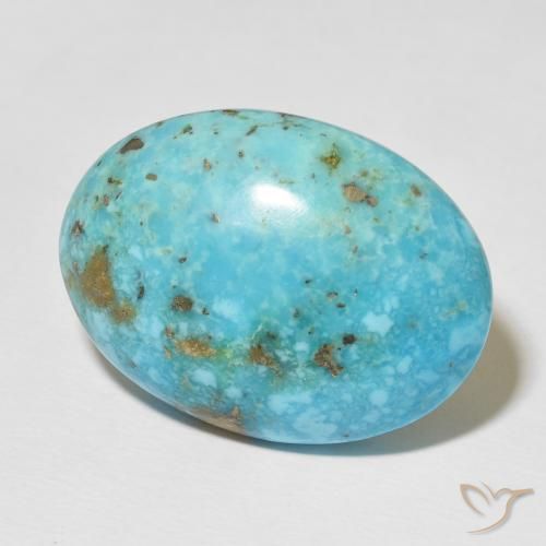 Turquesa Azul Esverdeado Médio Natural 37.69ct, oval, Opaco