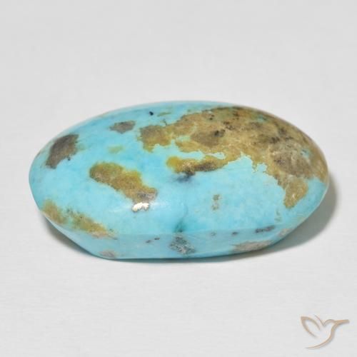 Turquesa turquesa natural 33,51ct, corte oval, opaco