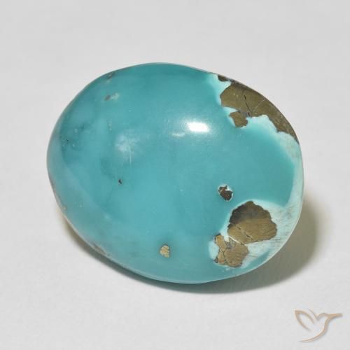 Turquesa Verde azulado médio Natural 23.00ct, oval, Opaco
