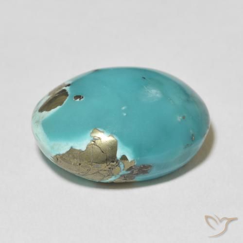 Turquesa Verde azulado médio Natural 23.00ct, oval, Opaco