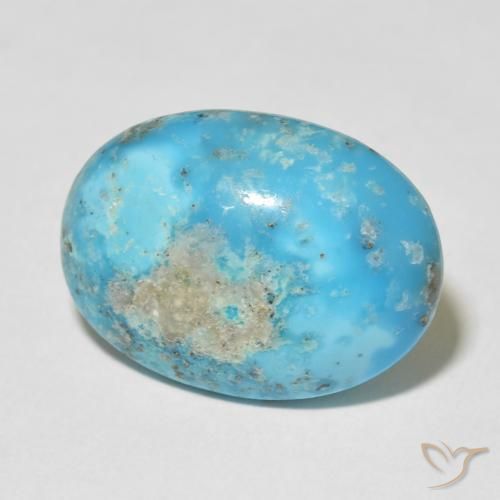 Turquesa Azul-esverdeado Natural 15.69ct, Corte Oval, Opaco