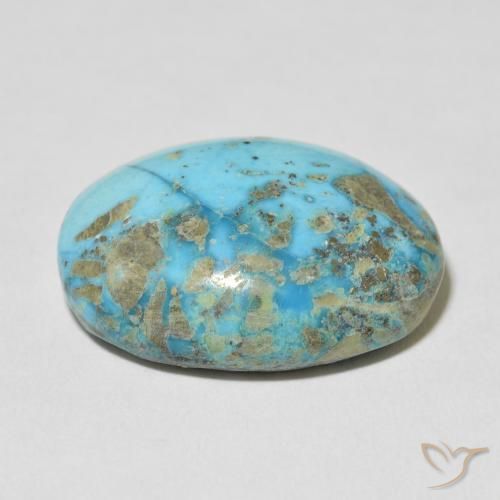 Turquesa Azul-esverdeado Natural 33.03ct, oval, Opaco