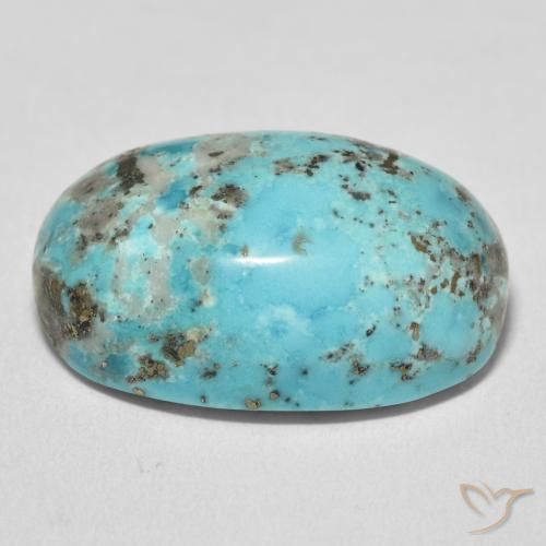 Turquesa Azul-esverdeado Natural 28.75ct, oval, Opaco