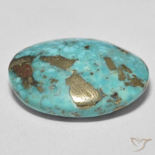 Turquesa Azul Esverdeado Médio Natural 28.41ct, oval, Opaco