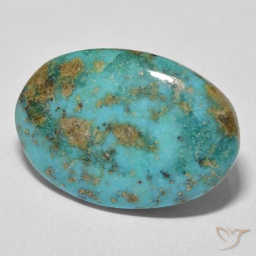 Turquesa Azul esverdeado Natural 22.00ct, oval, Opaco