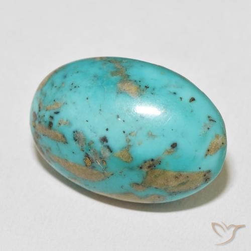 Turquesa Verde azulado médio Natural 33.66ct, oval, Opaco