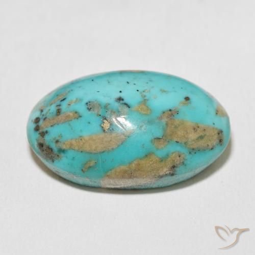Turquesa Verde azulado médio Natural 33.66ct, oval, Opaco