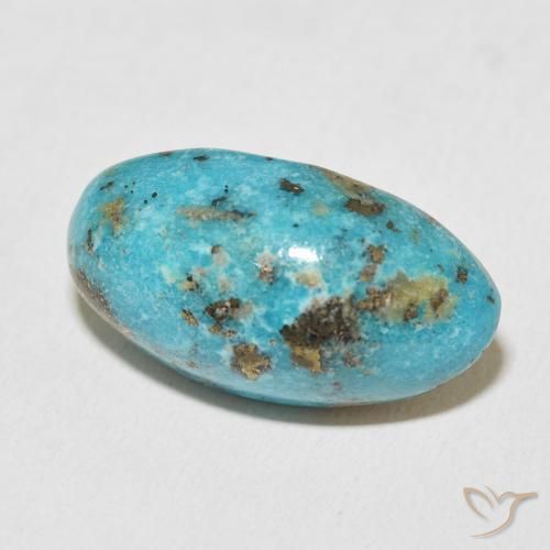 Turquesa Azul Esverdeado Médio Natural 19.16ct, oval, Opaco
