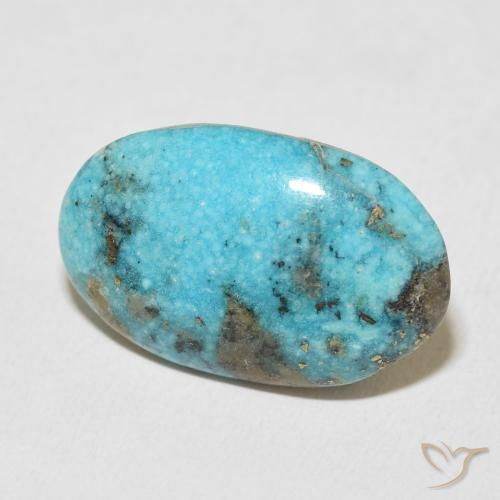 Turquesa Azul Esverdeado Médio Natural 22.49ct, oval, Opaco