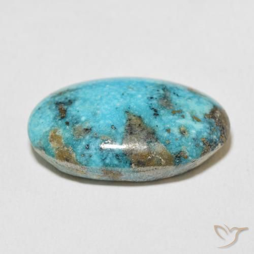 Turquesa Azul Esverdeado Médio Natural 22.49ct, oval, Opaco