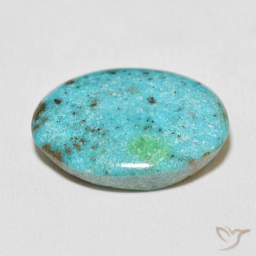 Turquesa Azul Esverdeado Médio Natural 27.65ct, oval, Opaco
