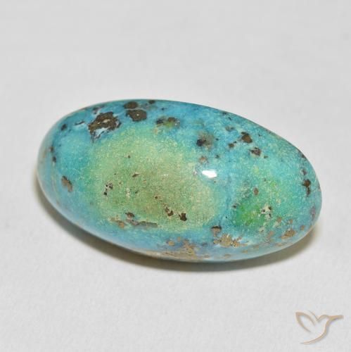 Turquesa Verde azulado médio Natural 60.47ct, oval, Opaco