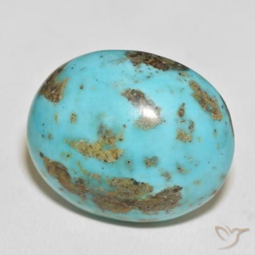 Turquesa Azul Esverdeado Médio Natural 62.74ct, oval, Opaco