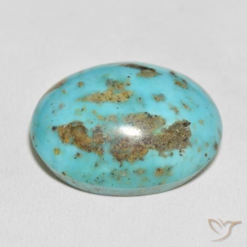 Turquesa Azul Esverdeado Médio Natural 62.74ct, oval, Opaco