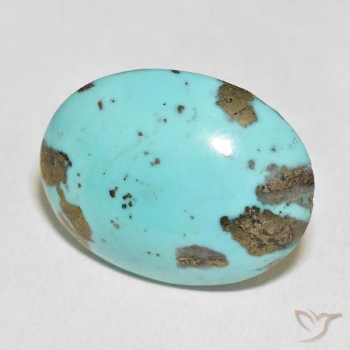 Turquesa Verde Azulado Claro Natural 37.13ct, oval, Opaco