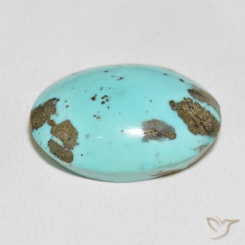 Turquesa Verde Azulado Claro Natural 37.13ct, oval, Opaco