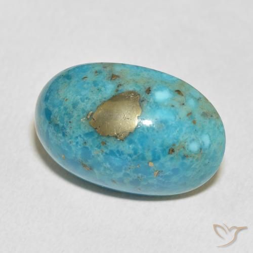 Turquesa Azul Esverdeado Médio Natural 24.53ct, oval, Opaco