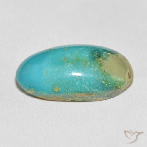 Turquesa Azul esverdeado Natural 27.56ct, Corte Oval, Opaco