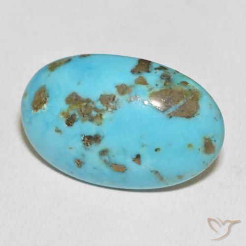Turquesa Azul Esverdeado Médio Natural 28.70ct, oval, Opaco