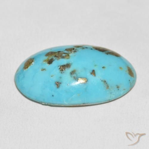 Turquesa Azul Esverdeado Médio Natural 28.70ct, oval, Opaco
