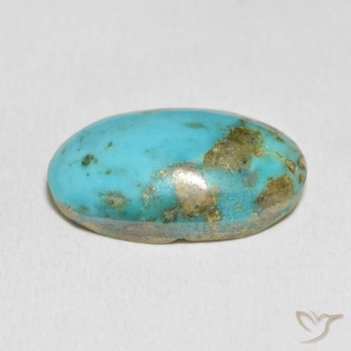 Turquesa Azul Esverdeado Médio Natural 13.63ct, oval, Opaco