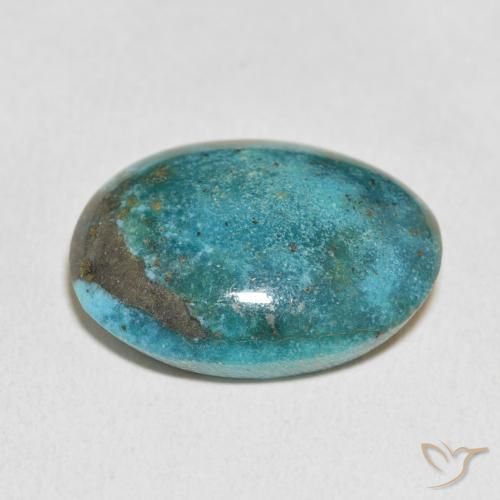 Turquesa Azul esverdeado escuro Natural 20.56ct, oval, Opaco