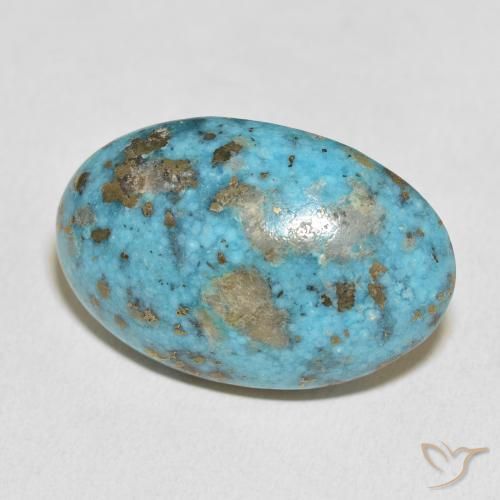 Turquesa Azul Esverdeado Médio Natural 39.39ct, oval, Opaco