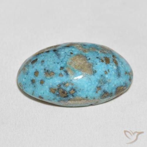 Turquesa Azul Esverdeado Médio Natural 39.39ct, oval, Opaco