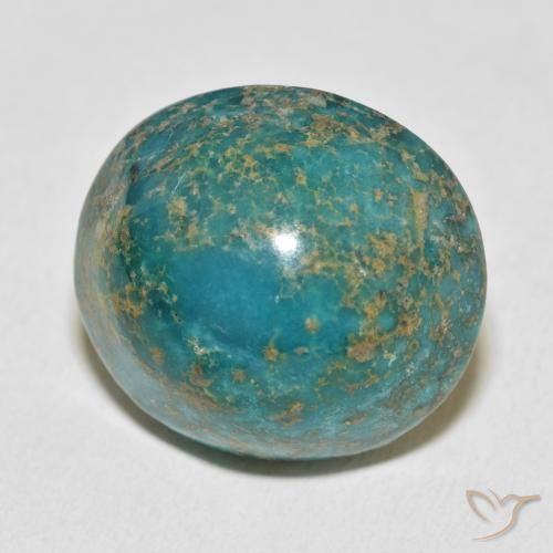 Turquesa Verde azulado médio Natural 34.47ct, oval, Opaco