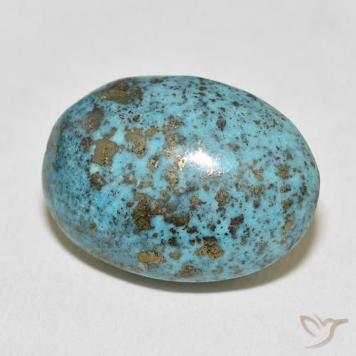 Turquesa Azul Esverdeado Médio Natural 38.54ct, oval, Opaco