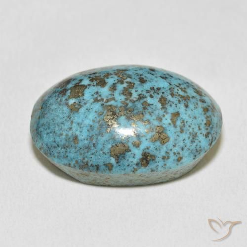 Turquesa Azul Esverdeado Médio Natural 38.54ct, oval, Opaco
