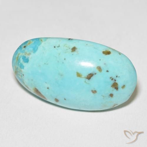 Turquesa Azul Esverdeado Médio Natural 45.70ct, oval, Opaco
