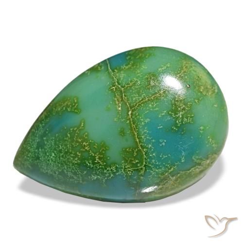 Turquesa multicolorido natural 12,52ct, formato de pêra, opaco
