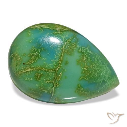Turquesa multicolorido natural 12,52ct, formato de pêra, opaco