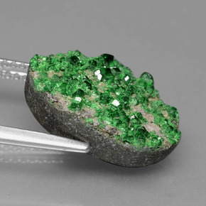 Uvarovita Garnet Drusy Deep Earthy Green Natural 9.86ct, Chique, Opaco