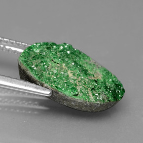 Uvarovita Garnet Drusy Deep Earthy Green Natural 7.06ct, Chique, Opaco