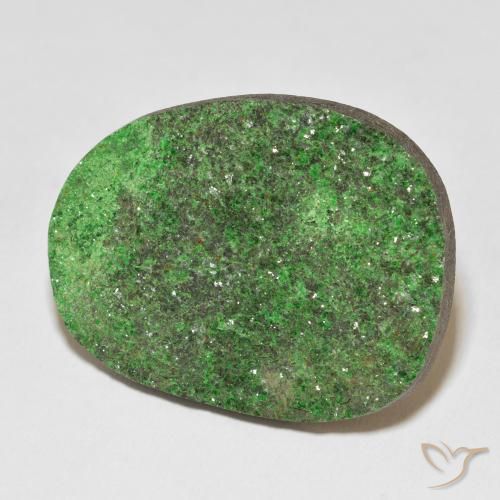 Uvarovita Garnet Drusy Verde médio Natural 47.54ct, Chique, Opaco